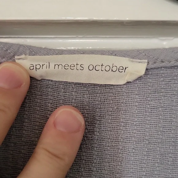 April Meets October November Robe in Blue Gray One Size EUC - Picture 3 of 8